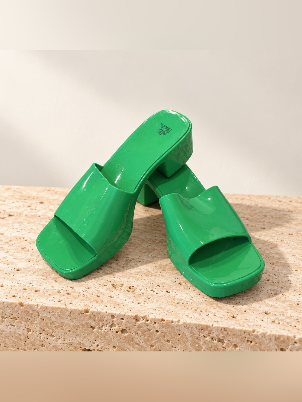wild fable Green Patent Slide Mules with Block Heel